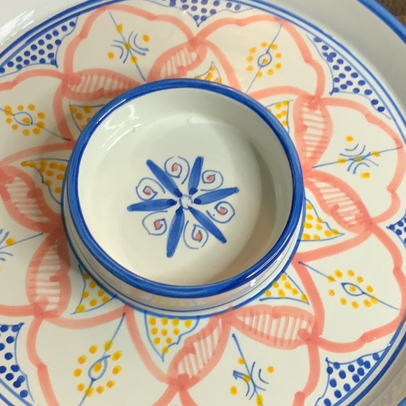 Colorful Ceramic Chip and Dip Platter - Picture 2 of 4